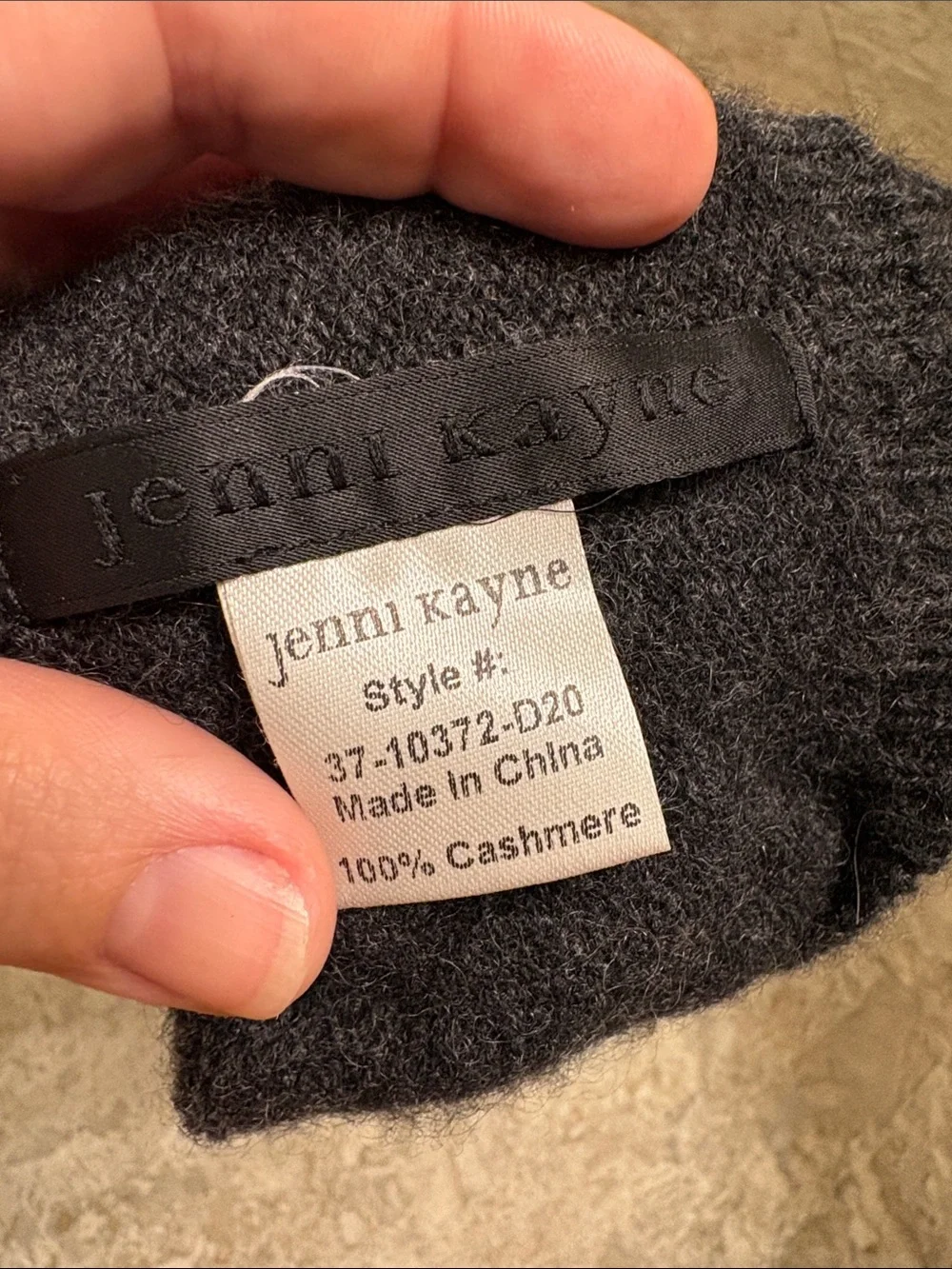Jenni Kayne Fingerless Cashmere Gloves Charcoal Grey One Size